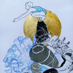 Béa Herry - Plongeon bleu - zoom