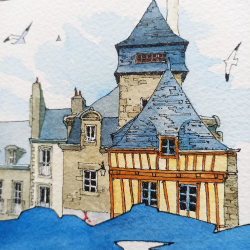 Alain Baudson - Les parasols bleus, Quimper - détails