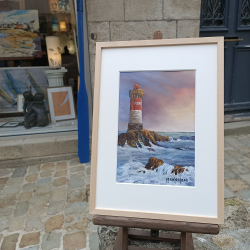 Markolero - Le Phare des Pierres Noires au Coucher du soleil -  carré
