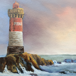 Markolero - Le Phare des Pierres Noires au Coucher du soleil -  détails
