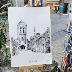 Raphaël Douguet - Locronan - Tirage d'art - rue