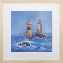 Markolero - Le Phare de la Vieille et la Balise de la Plate - 40x40 cm