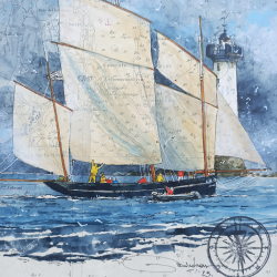 Alain Baudson - La Cancalaise près du Phare du Herpin - détails