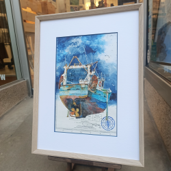 Alain Baudson - Chalutier au repos - encadré