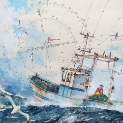 Alain Baudson - Pêche en mer - détails