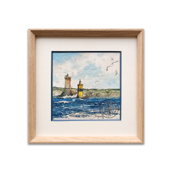 Alain Baudson - Cap sur l'Ile de Sein - La Vieille et la Plate - 20x20cm - site