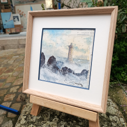 Alain Baudson - Le Phare du Four - 20x20cm - encadré