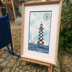 Alain Baudson - La Perdrix - Ile-Tudy - 20x30 cm - encadré