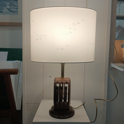 Lampe à poser - ovale30 + pied poulie allumé