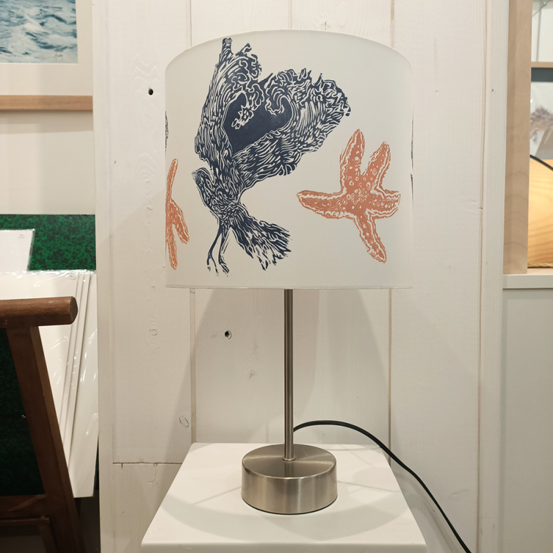 Lampe à poser - rond 25 étoile de mer + pied métal éteint