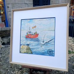Alain Baudson - Le Bateau rouge - encadré