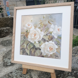 JM Misslen - Roses Blanches - encadrement
