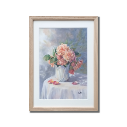 JM Misslen - Roses anciennes dans un vase