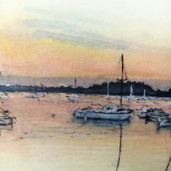 Anne-Sophie Cottrais - Reflets au crépuscule, Ile-Tudy - détails