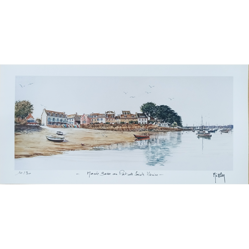 JMMisslen - Marée basse, Port de Sainte-Marine (ciel blanc)