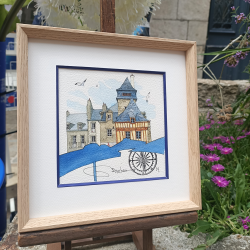 Alain Baudson - Les parasols bleus, Quimper - encadré