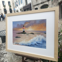 Markolero - Coucher de soleil, Phare des Pierres Noires 2 - encadré