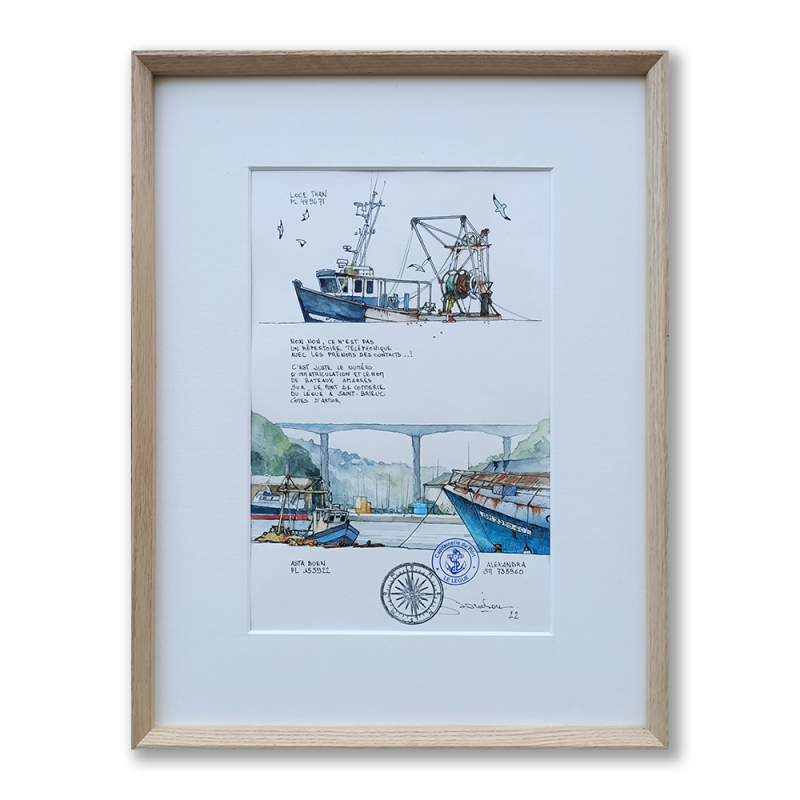 Alain Baudson - Bateau à quai au Port du Légué