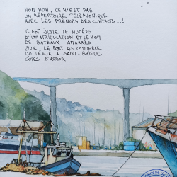 Alain Baudson - Bateau à quai au Port du Légué - détails